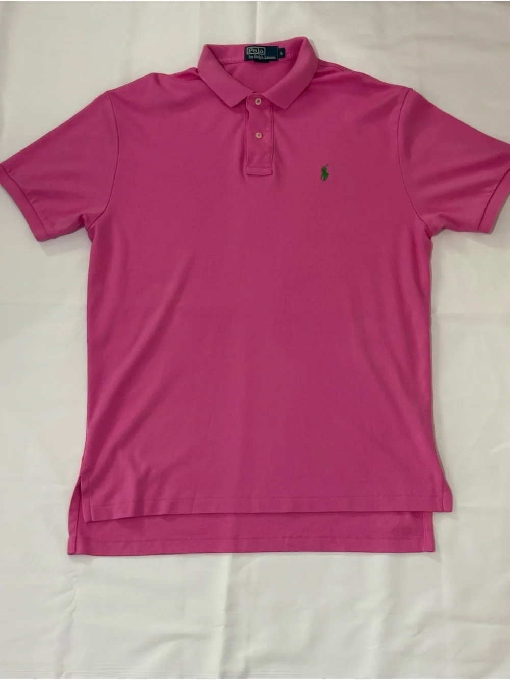 Ralph Lauren Bright Pink Polo with Green Pony